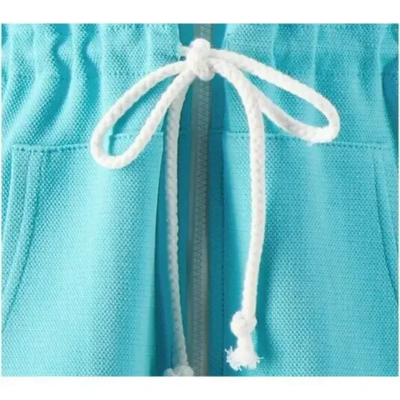 Belle by Kim Gravel Perfect Pique Haute Zip Anorak Aqua Blue Womens Plus Size 4X - Picture 5 of 14